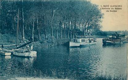 CPA FRANCE 44 "Sucé, l'arrivée du bateau de Nantes"