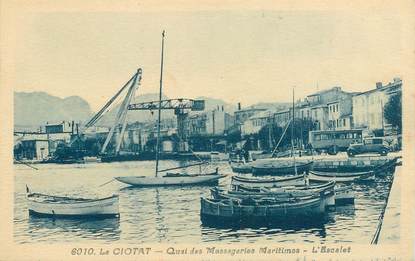 CPA FRANCE 13 "La Ciotat, quai des Messageries maritimes" + NEGATIF DU TIRAGE