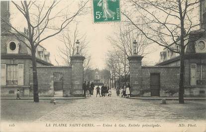 / CPA FRANCE 93 "La Plaine Saint Denis, usine à gaz, entrée prinicpale"