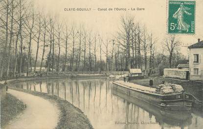 / CPA FRANCE 77 "Claye Souilly, canal de l'Ourcq" / PENICHE