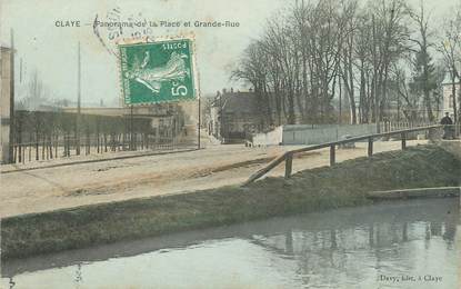 / CPA FRANCE 77 "Claye, panorama de la place et grande rue"