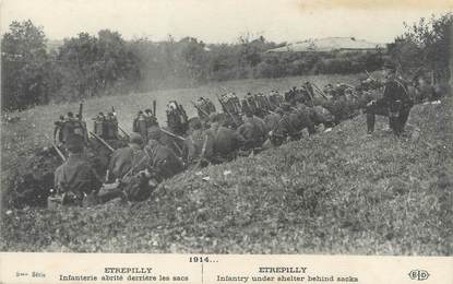 / CPA FRANCE 77 "Etrépilly, infanterie abrité derrière les sacs"