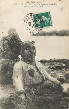 CPA FRANCE 35 "Rotheneuf, les rochers sculptés, Yves du Minihil"