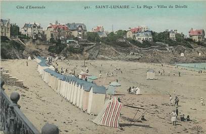 CPA FRANCE 35 "Saint Lunaire, la plage, villas du Décollé"