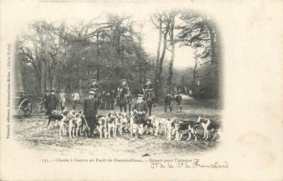 / CPA FRANCE 77 "Fontainebleau" / CHASSE A COUR