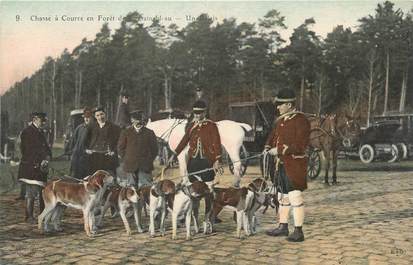 / CPA FRANCE 77 "Chasse à courre en forêt de Fontainebleau, un relais"