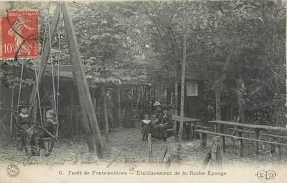 / CPA FRANCE 77 "Forêt de Fontainebleau, établissement de la Roche Eponge"