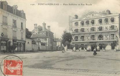 / CPA FRANCE 77 "Fontainebleau, parc Solférino et rue Royale"