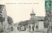 77 Seine Et Marne / CPA FRANCE 77 "Luisetaines, la place de l'église et route de Donnemarie"