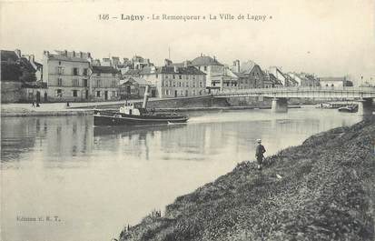 / CPA FRANCE 77 "Lagny, le remorqueur la ville de Lagny"