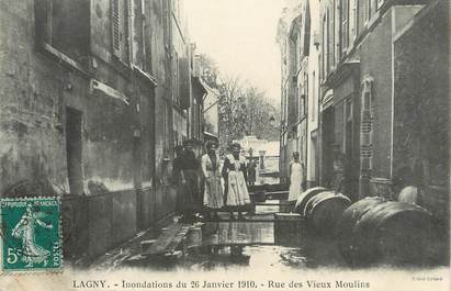 / CPA FRANCE 77 "Lagny, rue des vieux moulins" / INONDATIONS