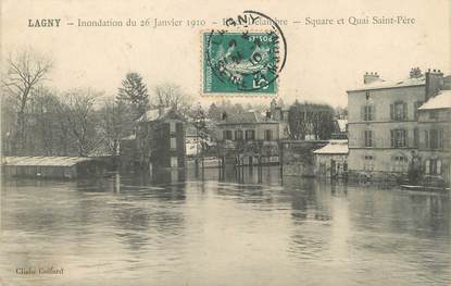 / CPA FRANCE 77 "Lagny, place Delambre" / INONDATIONS