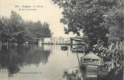 / CPA FRANCE 77 "Lagny, la Marne, Ile de la Gourdine"