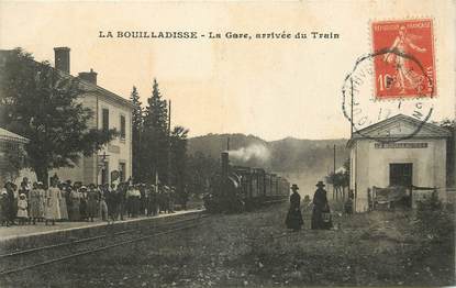 CPA FRANCE 13 "La Bouilladisse, la gare, arrivée du train"