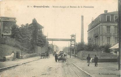 CPA FRANCE 42 "Grand Croix, Monte charges et bureau de la Péronnière"