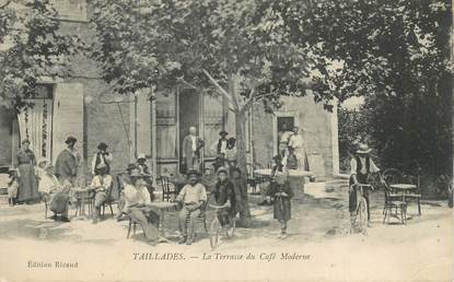  CPA FRANCE 84   "Taillades, la Terrasse du Café Moderne"