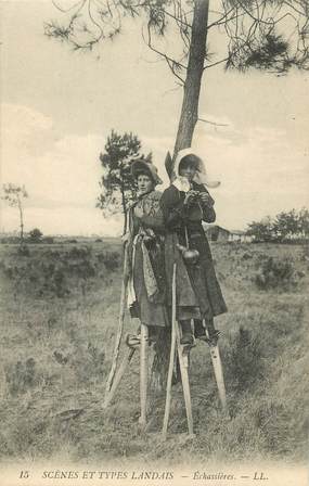 CPA FRANCE 40 "Scènes et types landais, Echassières"