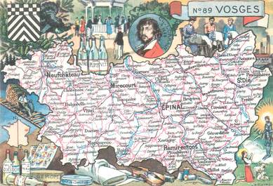 / CPSM FRANCE 88 "Vosges" / CARTE  GEOGRAPHIQUE