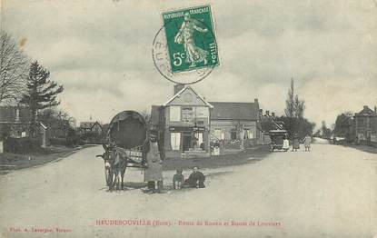 CPA FRANCE 27 "Heudebouville, route de Rouen et route de Louviers"