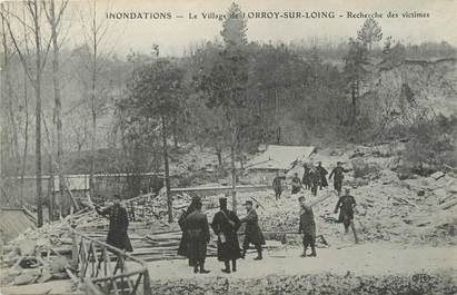 / CPA FRANCE 77 "Le village de Lorroy, recherche de victimes" / INONDATIONS