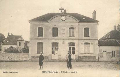 / CPA FRANCE 77 "Montceaux, l'école et mairie"