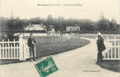 / CPA FRANCE 77 "Moulignon, entrée du château"
