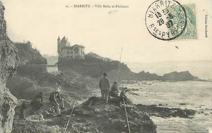 CPA FRANCE 64 "Biarritz, villa Belza et pêcheurs"