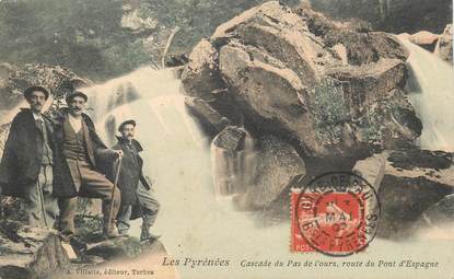 CPA FRANCE 65 "Les Pyrénées, cascade du Pas de l'Ours, rte du Pont d'Espagne"