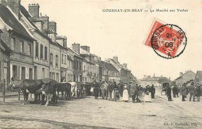 CPA FRANCE 76 "Gournay en Bray, le  Marché aux Vaches"