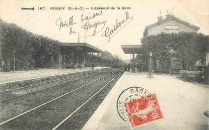 CPA FRANCE 93 "Gagny, intérieur de la gare" / TRAIN