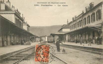 CPA FRANCE 25 "Pontarlier, la gare" / TRAIN