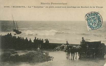 CPA FRANCE 64 "Biarritz, bateau la surprise en péril, avant son naufrage"