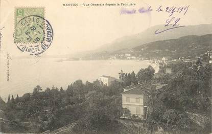 CPA   FRANCE 06 "Menton, vue générale depuis la frontière"