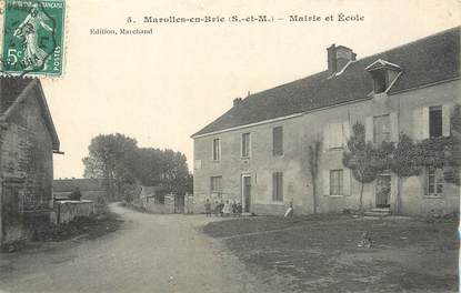 / CPA FRANCE 77 "Marolles en Brie, mairie et école"