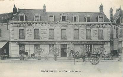 / CPA FRANCE 77 "Montereau, hôtel de la gare" / ATTELAGE
