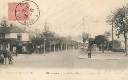 / CPA FRANCE 77 "Melun, av de la gare"