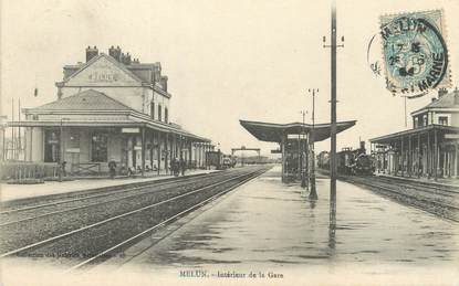 / CPA FRANCE 77 "Melun, intérieur de la gare "