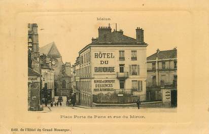 / CPA FRANCE 77 "Melun, place Porte de Paris et rue du Miroir"