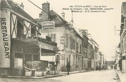 / CPA FRANCE 77 "Rozoy en Brie, rue de Paris, hôtel de  France"