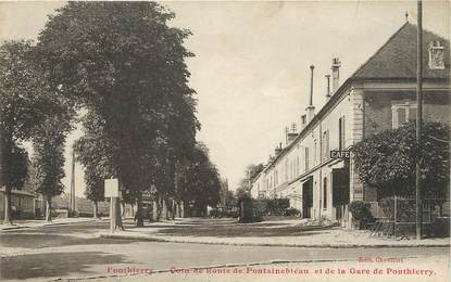 / CPA FRANCE 77 "Ponthierry, coin de la route de Fontainebleau et de la gare de Ponthierry"