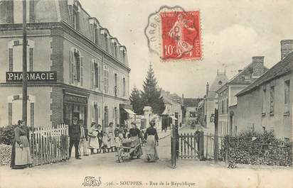 / CPA FRANCE 77 "Souppes, rue de la République "