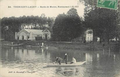 / CPA FRANCE 77 "Thorigny Lagny, bords de Marne, restaurant Leleu"