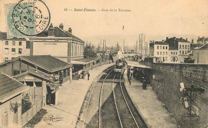 CPA FRANCE 42 "Saint Etienne, gare de la Terrasse" / TRAIN