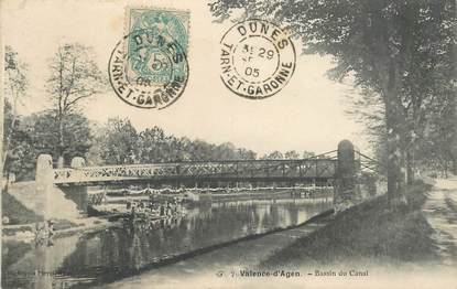 CPA FRANCE 82 "Valence d'Agen, bassin du canal"