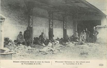 / CPA FRANCE 77 "Varredes, blessés allemands dans la cour de l'école"