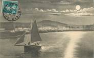 50 Manche CPA FRANCE 50 "Cherbourg, barque sortant du Port au clair de lune"