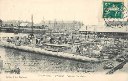 CPA FRANCE 50 "Cherbourg, l'Arsenal, poste des torpilleurs"