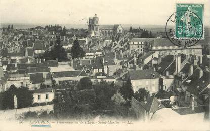 CPA FRANCE 52 "Langres, Panorama vue de l'Eglise Saint Martin"