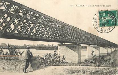 CPA FRANCE 49 "Saumur, le grand pont sur la Loire"