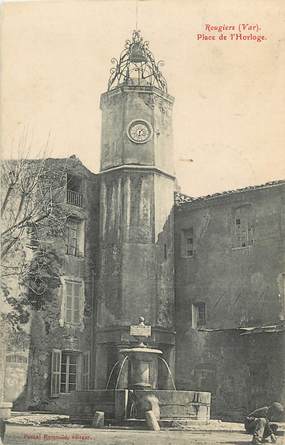 CPA FRANCE 83 "Rougiers, place de l'Horloge"